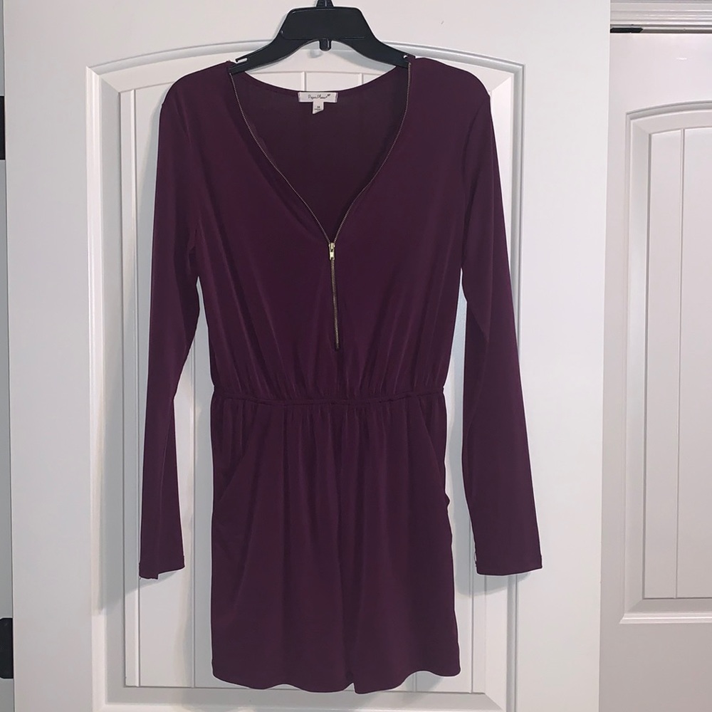 Purple Zip Up Romper